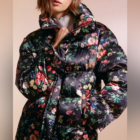 RARE NEW NWT STAUD Ace Floral Puffer Jacket Size Small - Picture 1 of 11